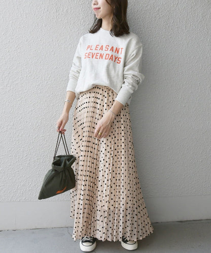 SHIPS any: フロッキー ドット ロング プリーツ スカート