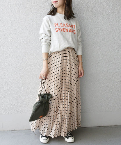 SHIPS any: フロッキー ドット ロング プリーツ スカート