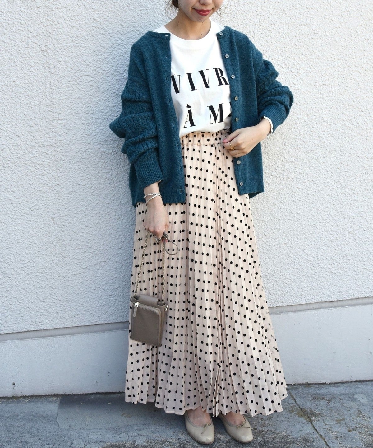 SHIPS any: フロッキー ドット ロング プリーツ スカート