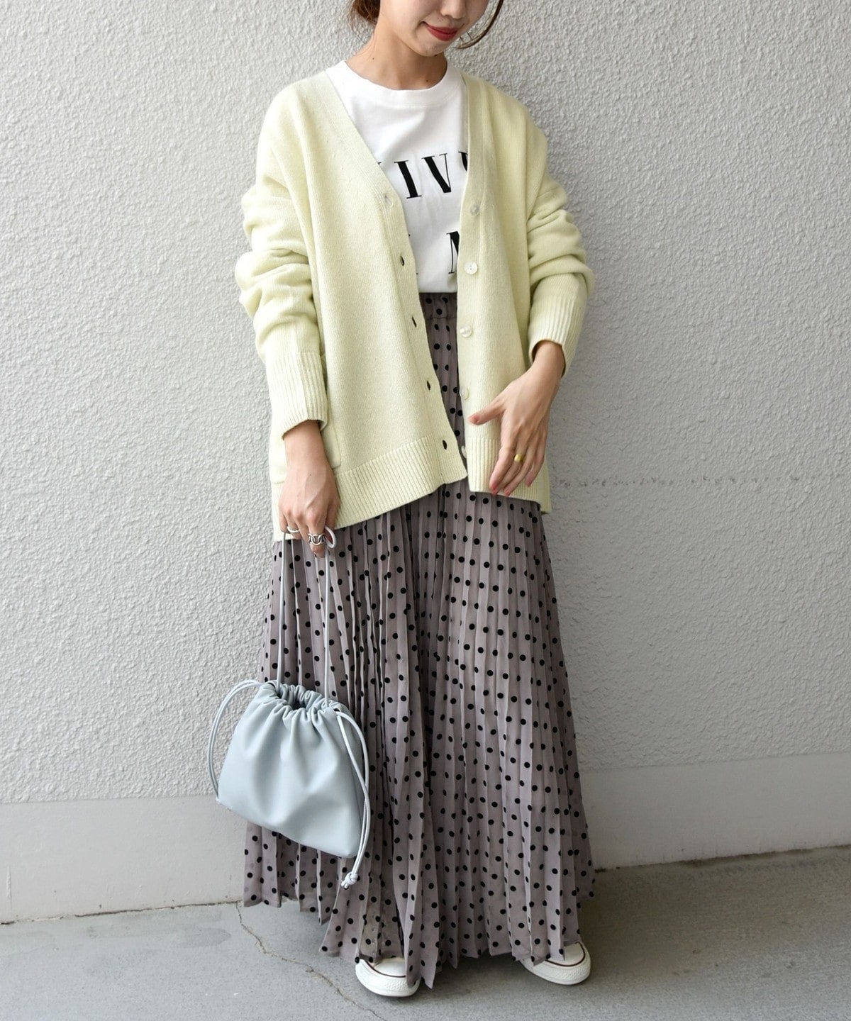 SHIPS any: フロッキー ドット ロング プリーツ スカート