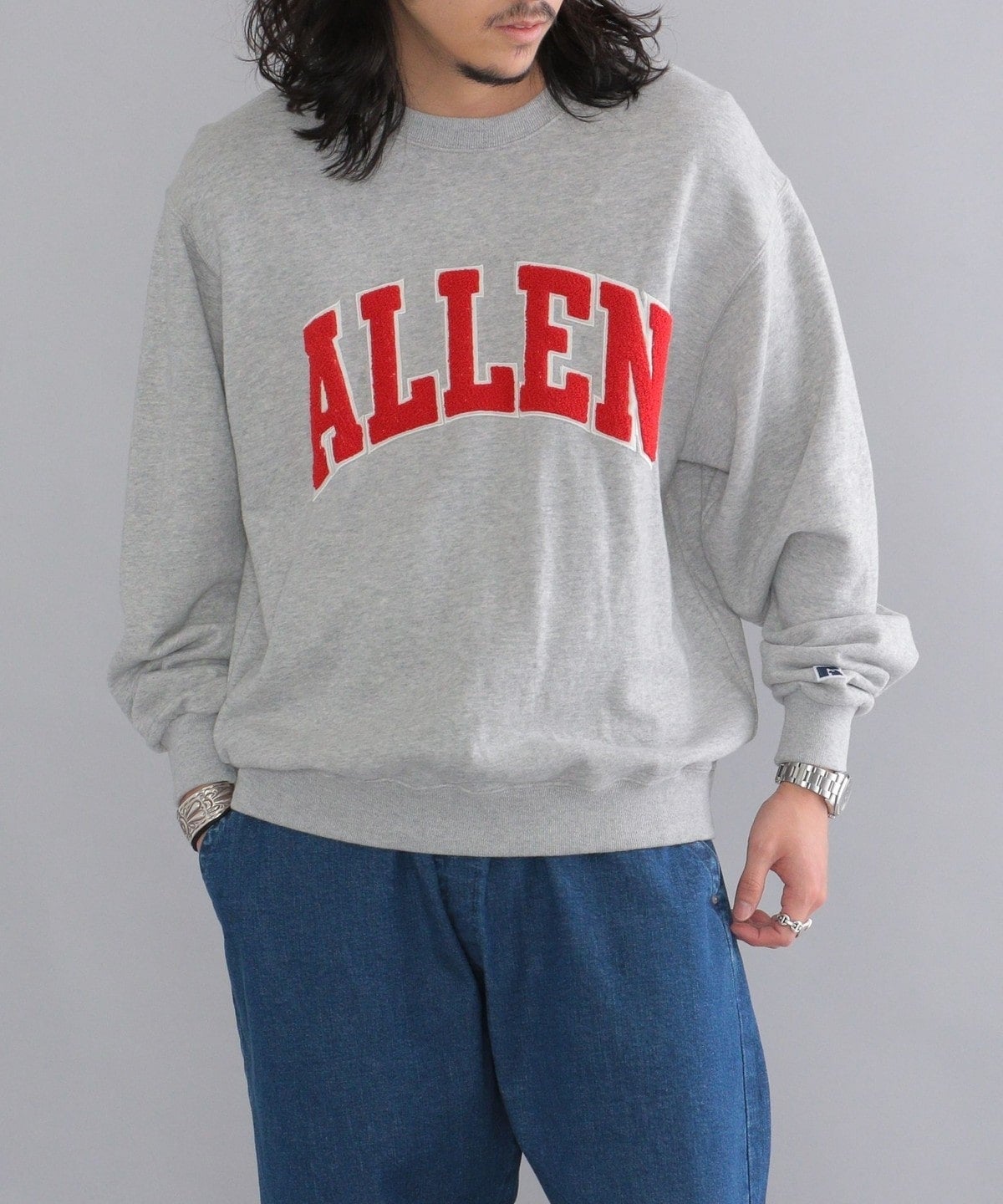 【WEB限定/SHIPS別注】RUSSELL ATHLETIC: カレッジ サガラ刺繍 スウェット