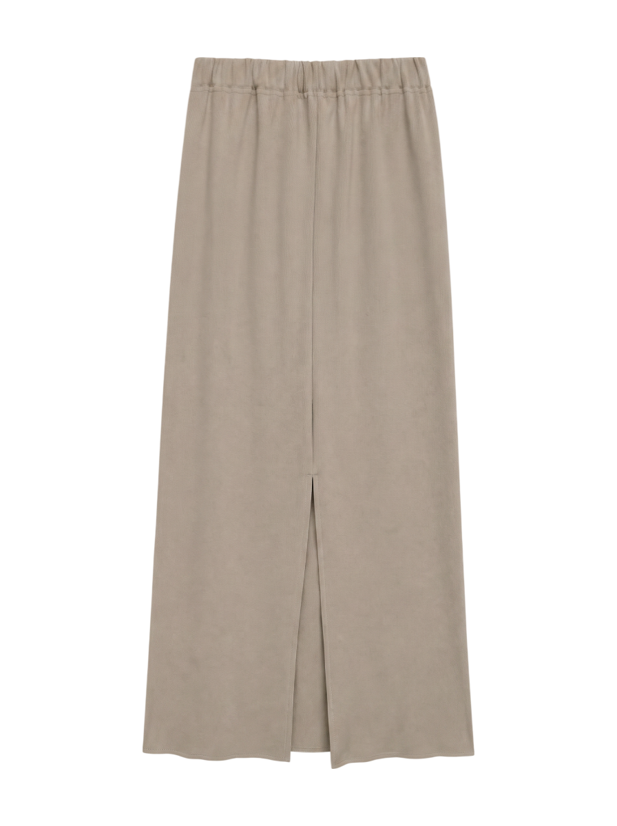 〈手洗い可能〉ECO BLUE(R) リブ ジャージー 2WAY ストレッチ スカート