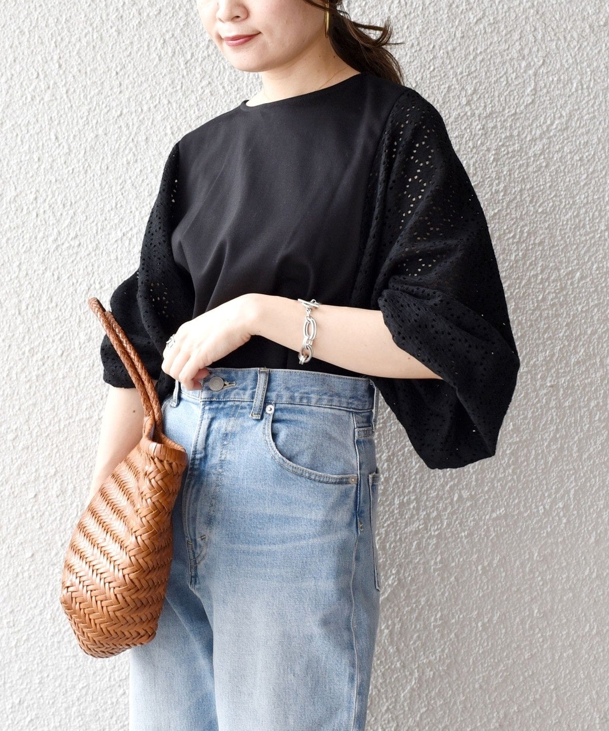 〈手洗い可能〉アイレットボリュームスリーブプルオーバー