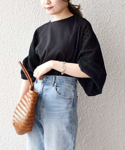 〈手洗い可能〉アイレットボリュームスリーブプルオーバー