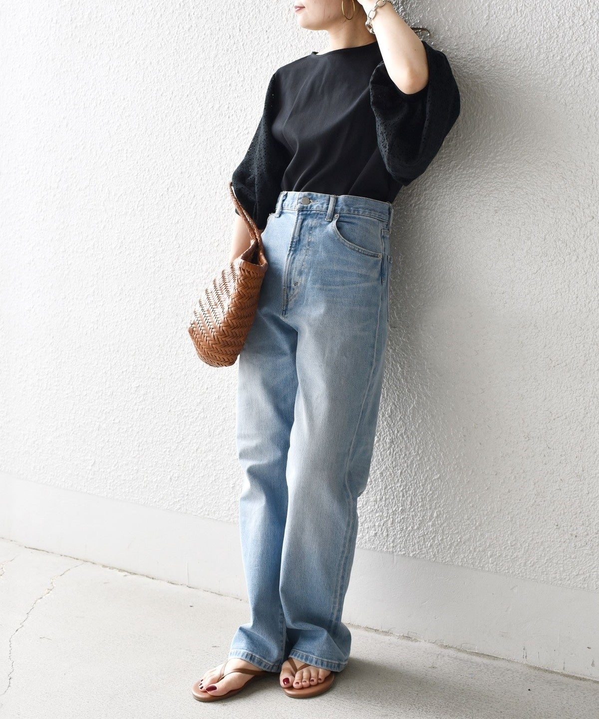 〈手洗い可能〉アイレットボリュームスリーブプルオーバー