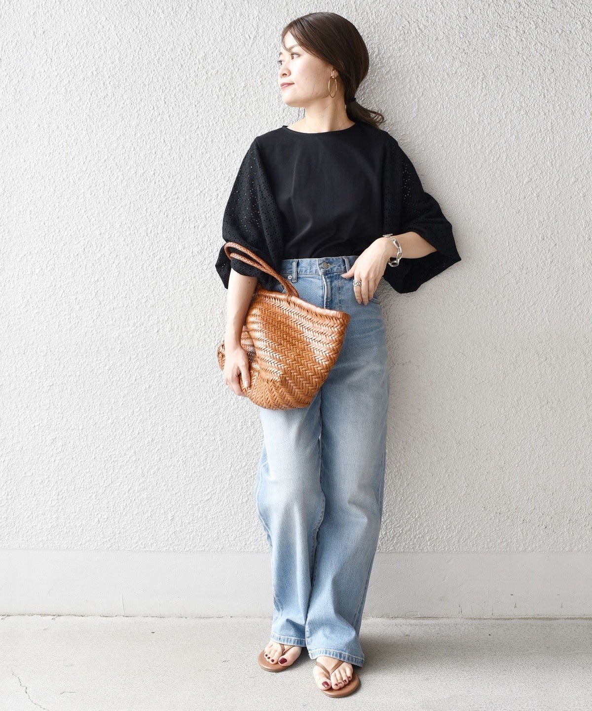 〈手洗い可能〉アイレットボリュームスリーブプルオーバー