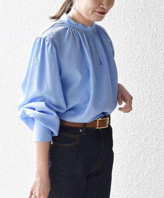 〈手洗い可能〉MANTECO ギャザーブラウス