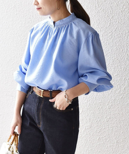 〈手洗い可能〉MANTECO ギャザーブラウス