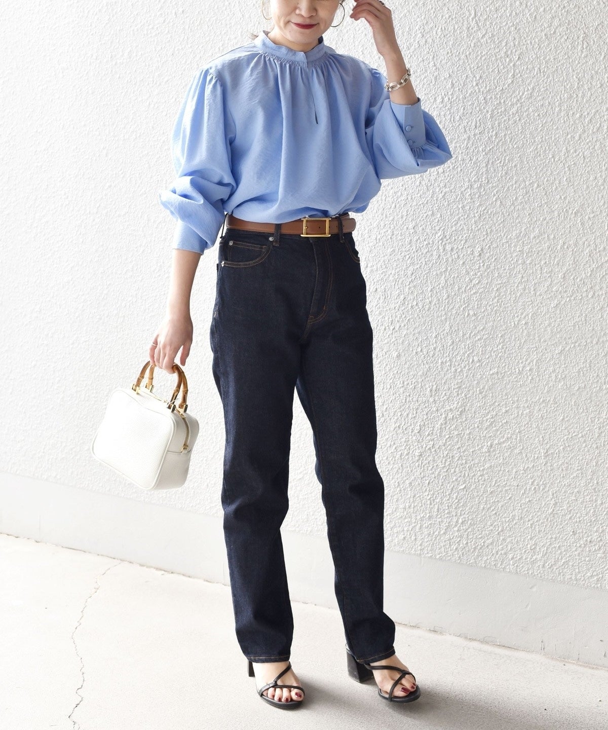 〈手洗い可能〉MANTECO ギャザーブラウス