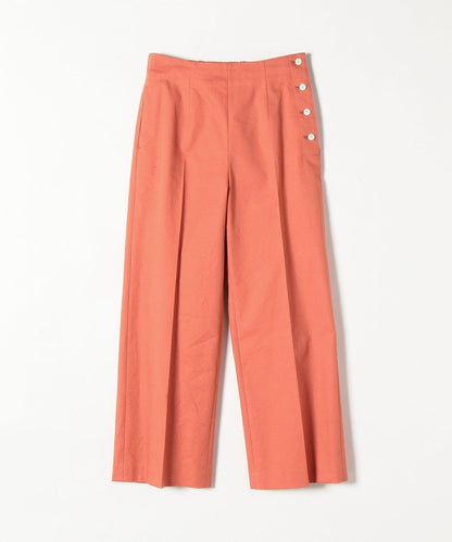 SHIPS any: ピケ サイドボタン ワイド パンツ〈ウォッシャブル〉