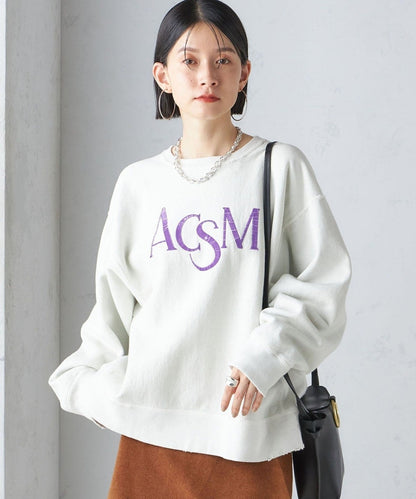 【SHIPS別注】ACASAM:〈手洗い可能〉ダメージ クルーネック スウェット
