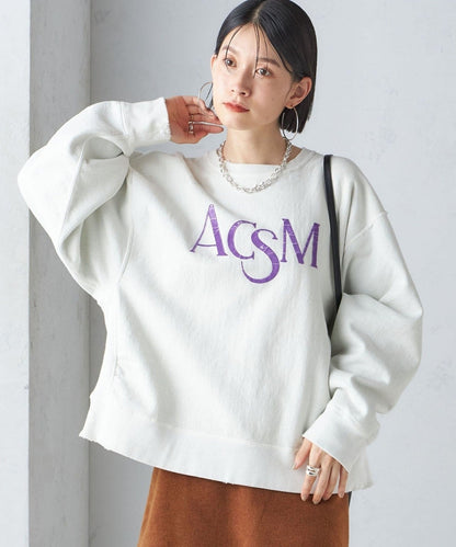 【SHIPS別注】ACASAM:〈手洗い可能〉ダメージ クルーネック スウェット