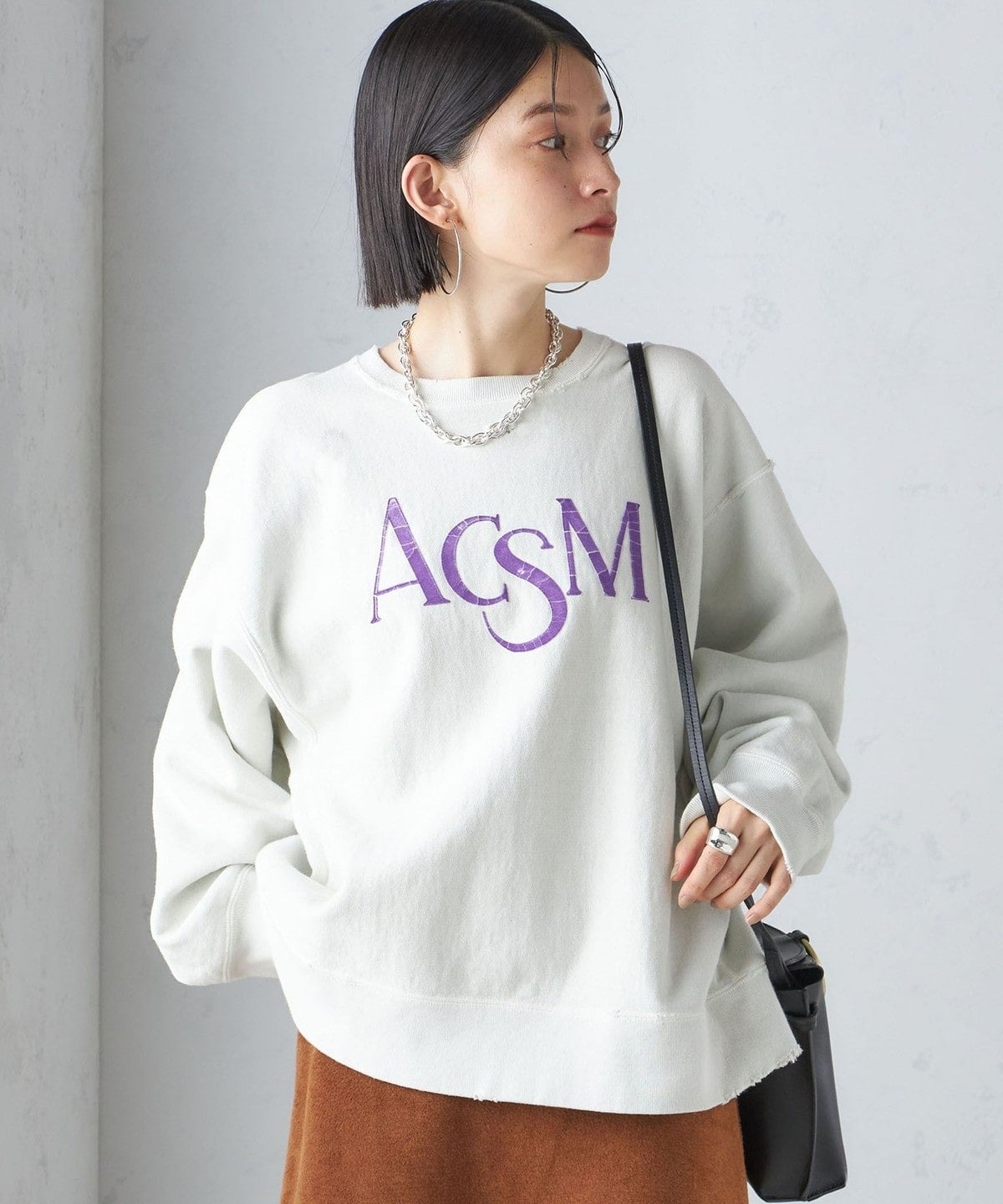 【SHIPS別注】ACASAM:〈手洗い可能〉ダメージ クルーネック スウェット