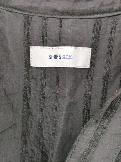SHIPS any: ストライプパターン ソフト スキッパー ブラウス〈ウォッシャブル〉