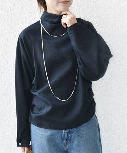 【WEB限定】〈洗濯機可能〉シアー ハイネック 2WAY ブラウス
