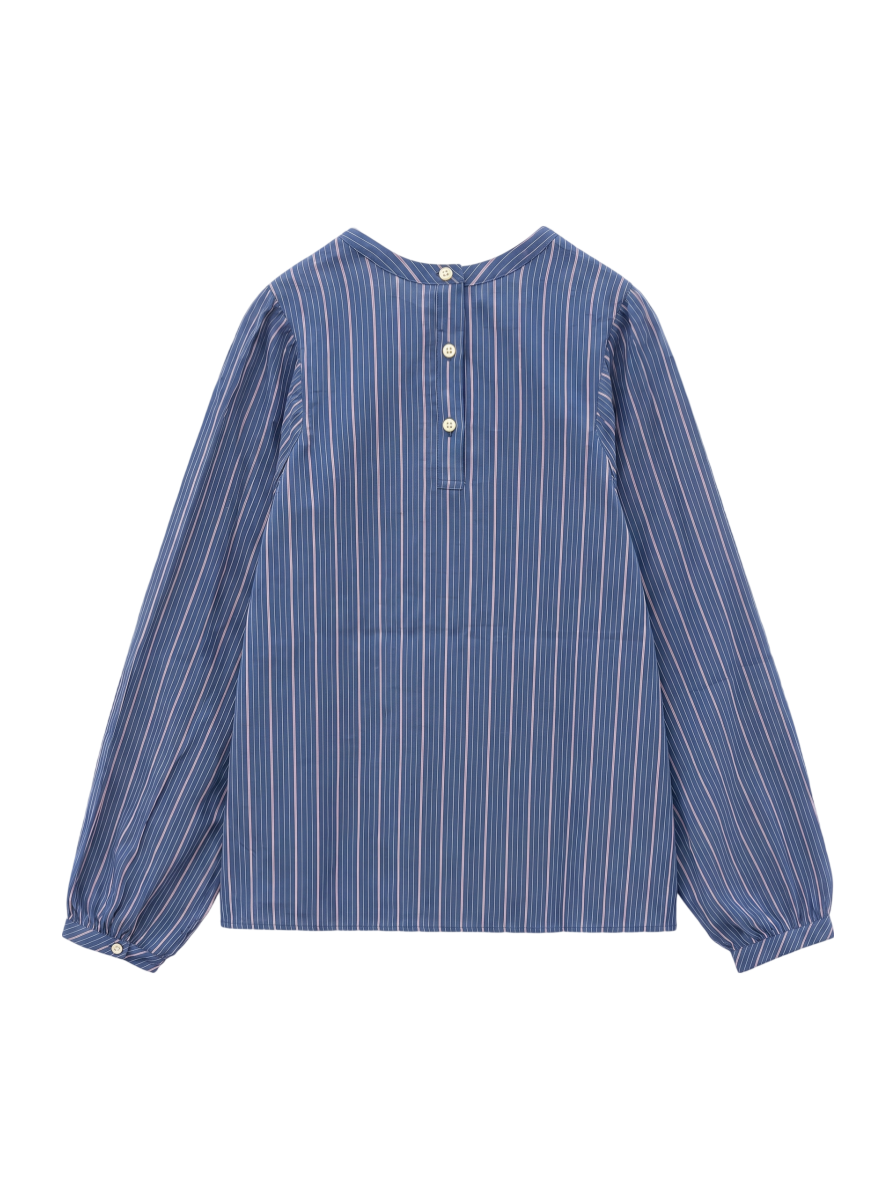 〈手洗い可能〉前後 2WAY シアー ストライプ ブラウス