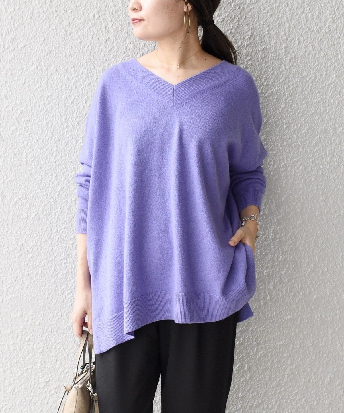 〈手洗い可能〉ケアフリーVネックプルオーバー