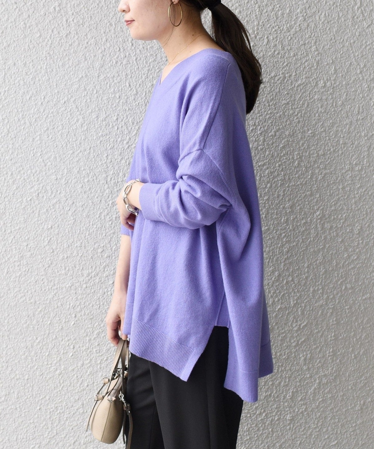 〈手洗い可能〉ケアフリーVネックプルオーバー