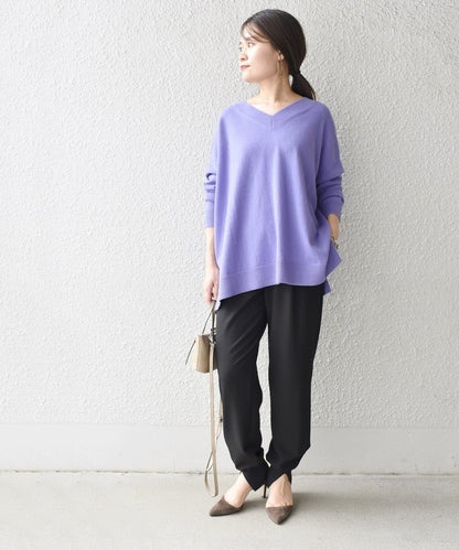 〈手洗い可能〉ケアフリーVネックプルオーバー