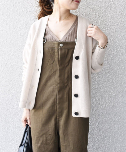 ウールカシミヤVネックカーディガン