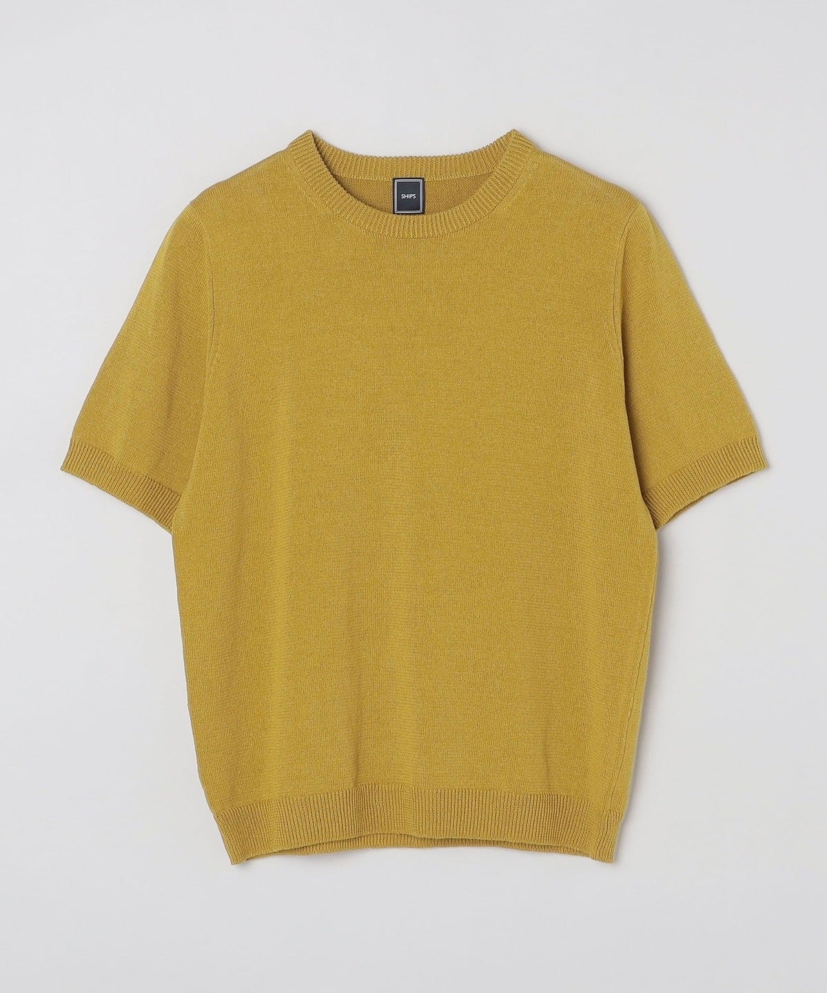 SHIPS: ラグジュアリー コットン リネン クルーネック ニット Tシャツ