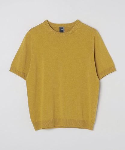 SHIPS: ラグジュアリー コットン リネン クルーネック ニット Tシャツ