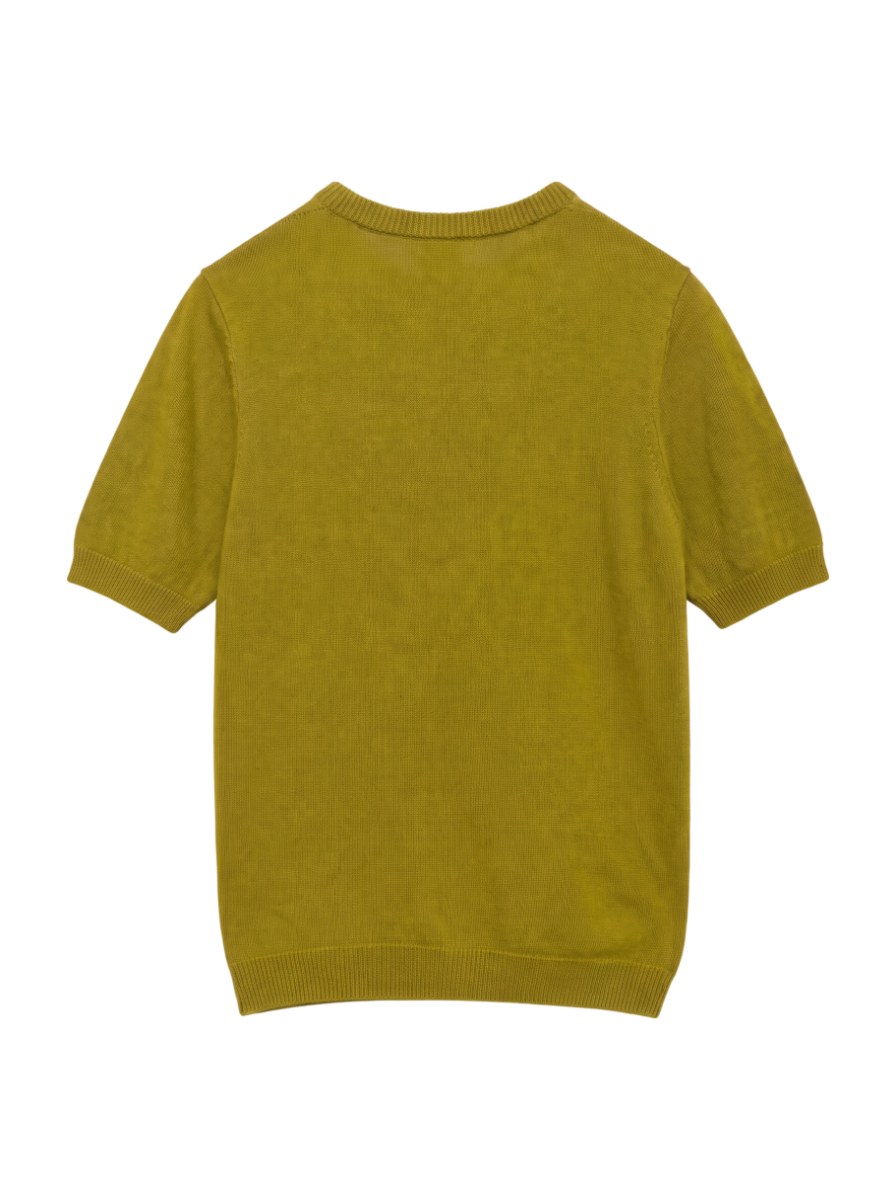 SHIPS: ラグジュアリー コットン リネン クルーネック ニット Tシャツ