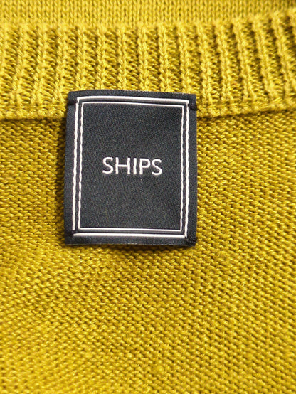 SHIPS: ラグジュアリー コットン リネン クルーネック ニット Tシャツ