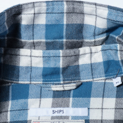 SHIPS: 16FW Shuttle notes インディゴ チェック セミワイドカラー シャツ