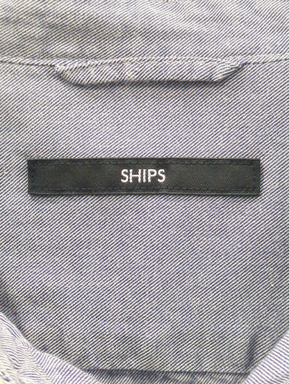SHIPS: コットン/シルク ソフィアブル加工 バンドカラー シャツ