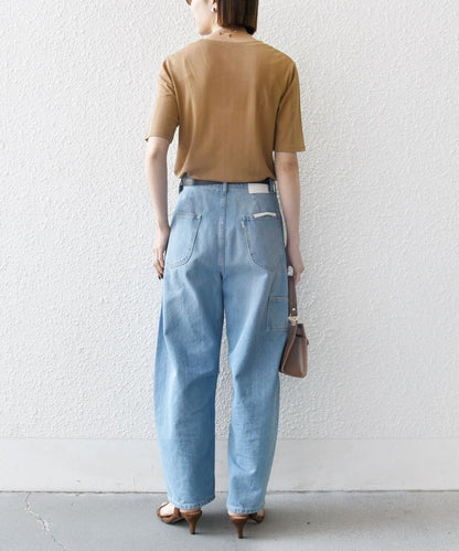 SHIPS any:〈洗濯機可能〉シアー リブ ハーフ スリーブ クルーネック TEE