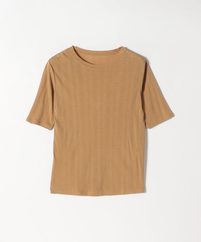 SHIPS any:〈洗濯機可能〉シアー リブ ハーフ スリーブ クルーネック TEE