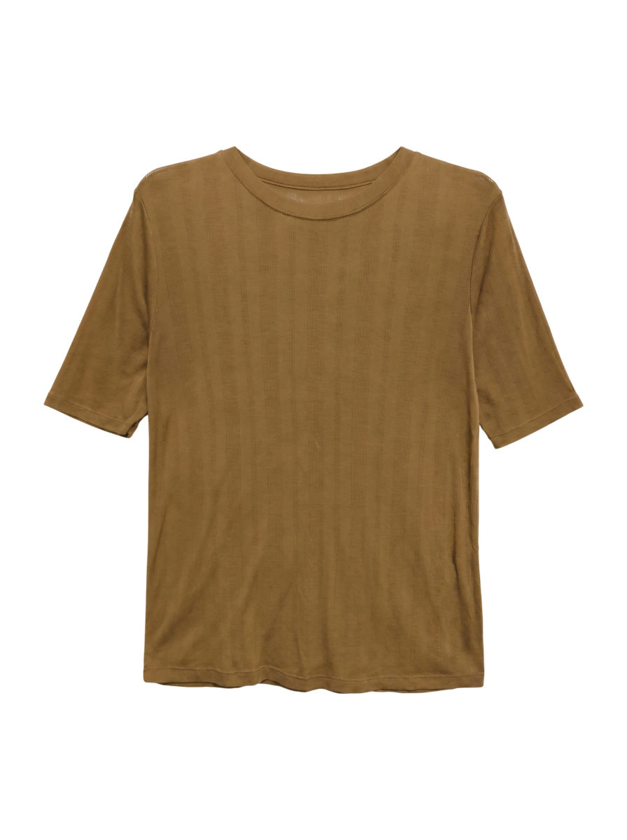 SHIPS any:〈洗濯機可能〉シアー リブ ハーフ スリーブ クルーネック TEE