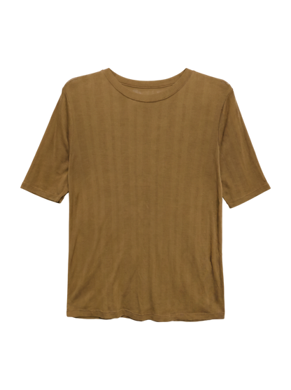 SHIPS any:〈洗濯機可能〉シアー リブ ハーフ スリーブ クルーネック TEE