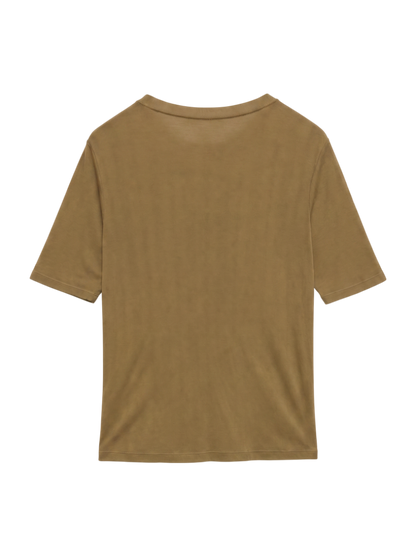 SHIPS any:〈洗濯機可能〉シアー リブ ハーフ スリーブ クルーネック TEE