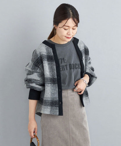 〈手洗い可能〉チェックショートカーディガン