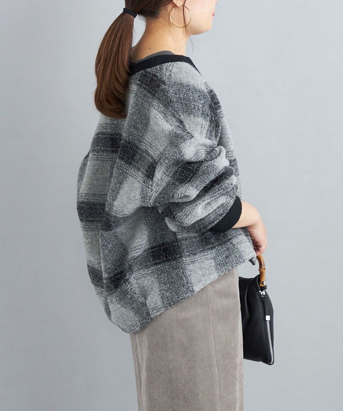 〈手洗い可能〉チェックショートカーディガン