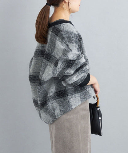 〈手洗い可能〉チェックショートカーディガン