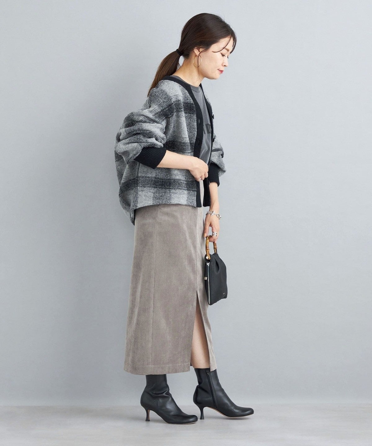 〈手洗い可能〉チェックショートカーディガン