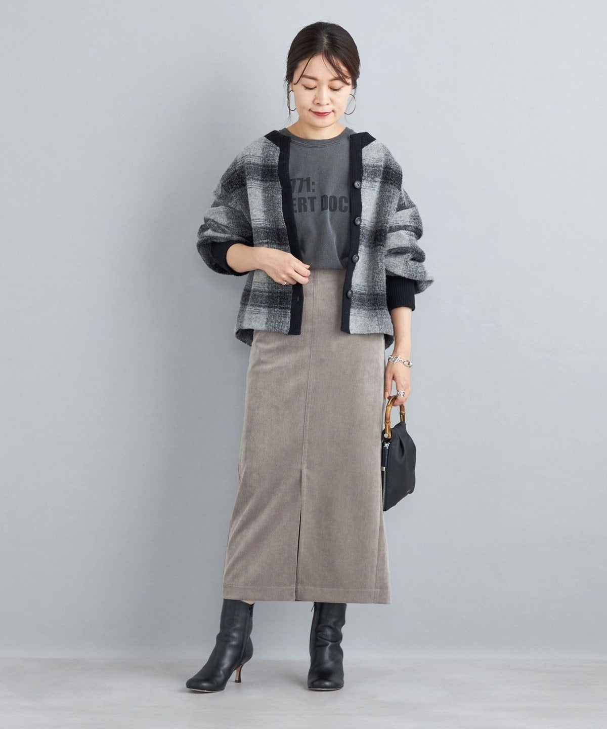 〈手洗い可能〉チェックショートカーディガン