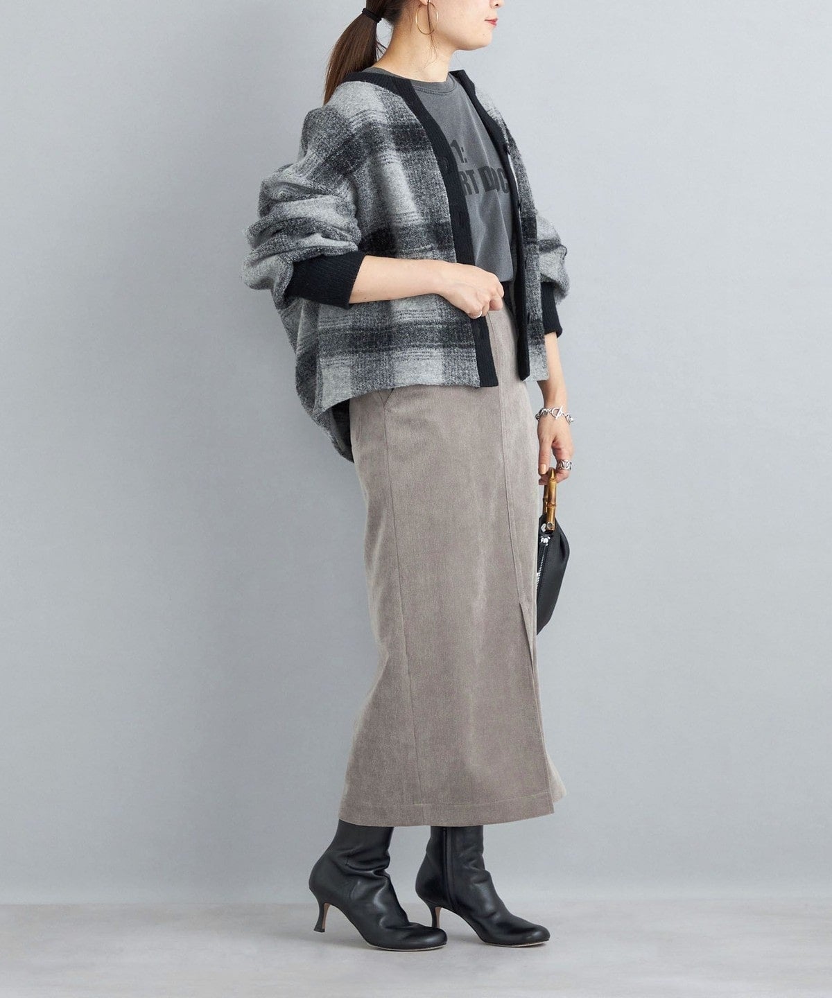 〈手洗い可能〉チェックショートカーディガン