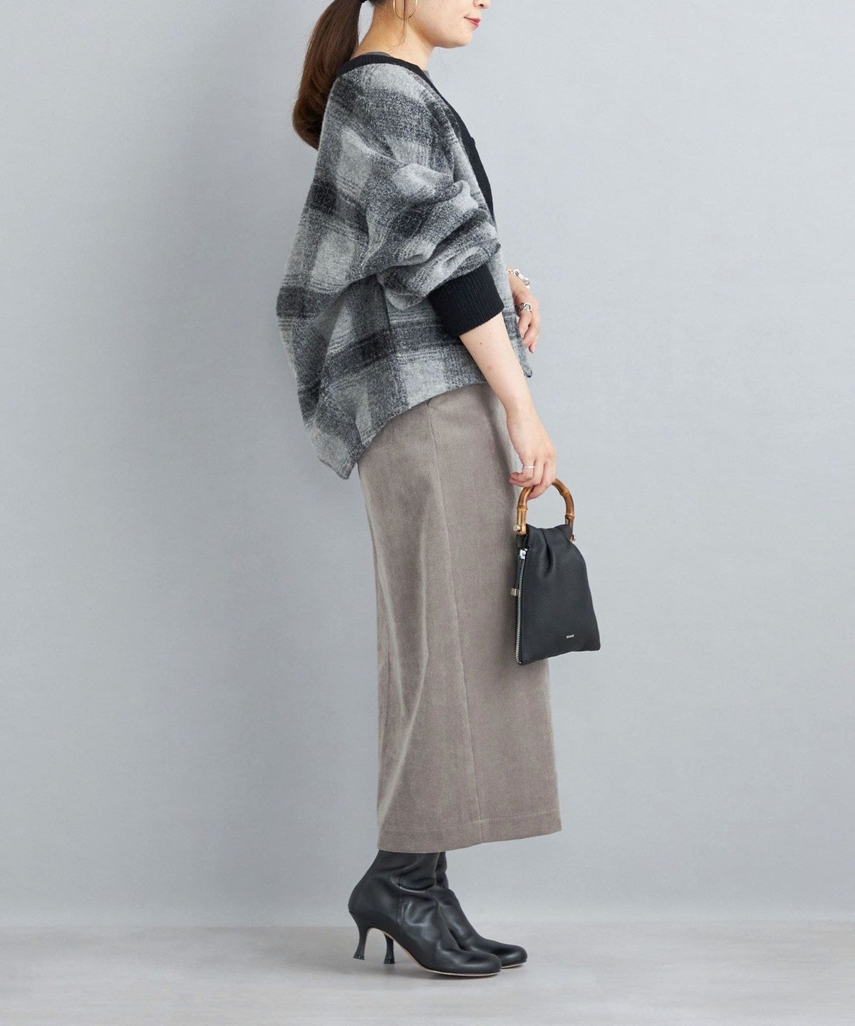 〈手洗い可能〉チェックショートカーディガン