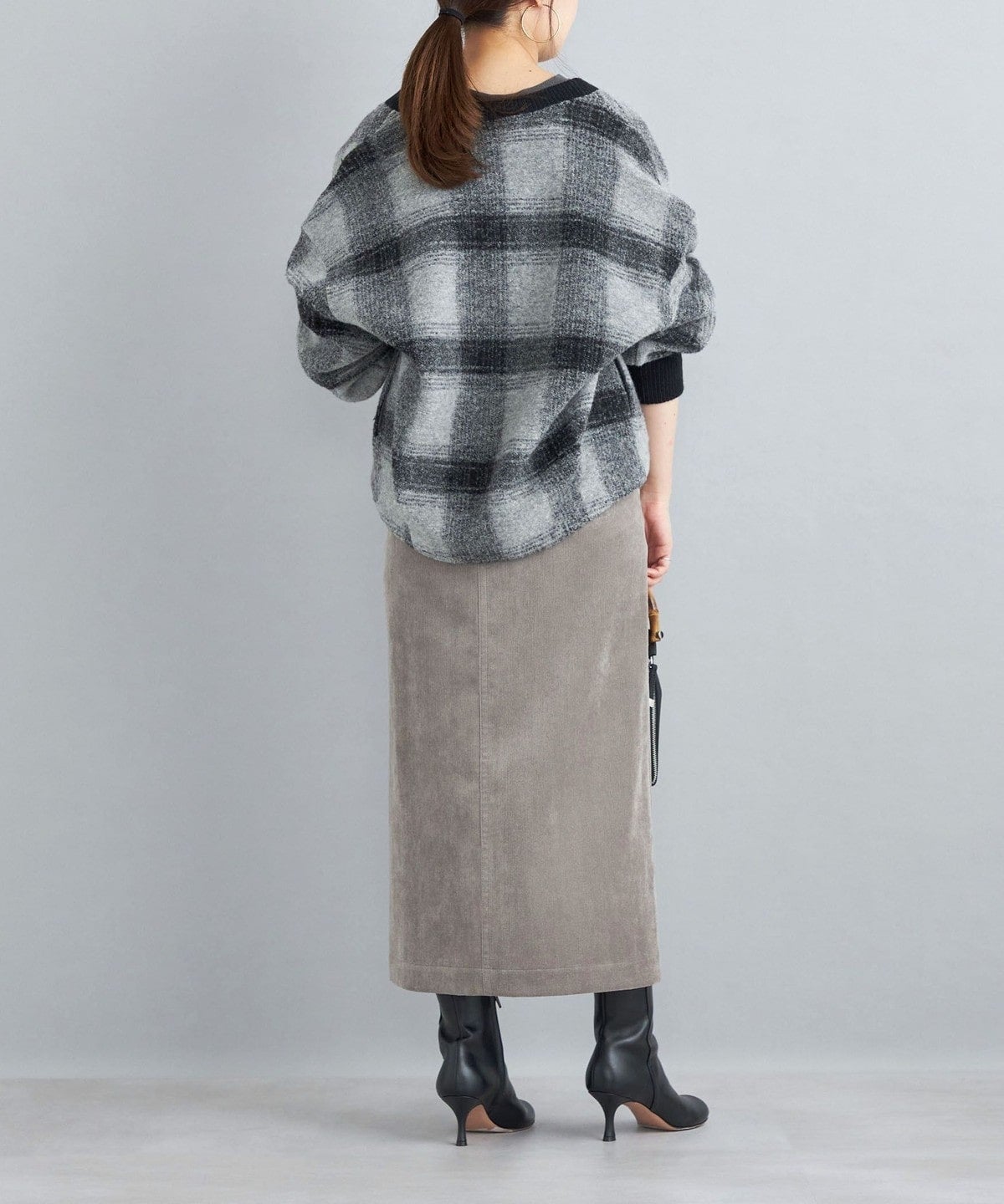 〈手洗い可能〉チェックショートカーディガン