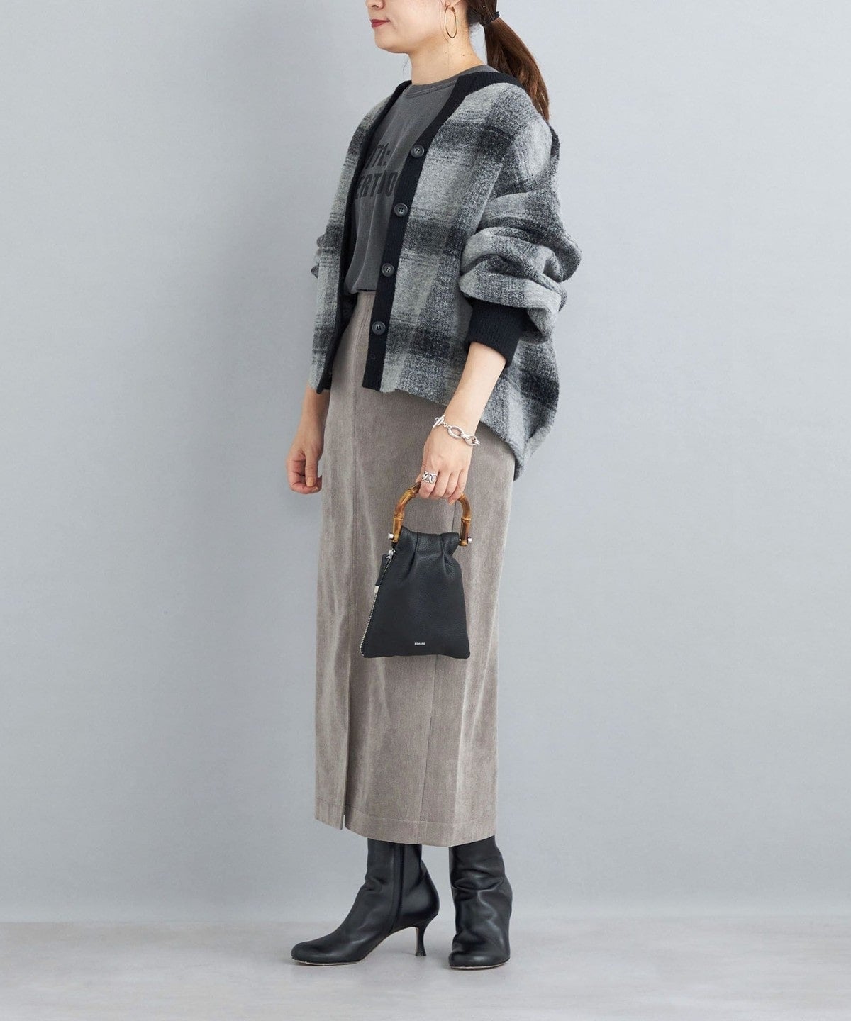 〈手洗い可能〉チェックショートカーディガン