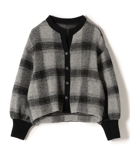 〈手洗い可能〉チェックショートカーディガン