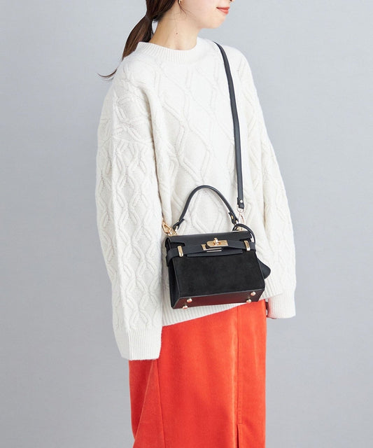 〈手洗い可能〉5Gウールカシミヤデザインケーブルプルオーバー