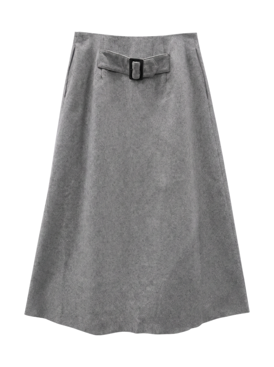 PrimaryNavyLabel:バックベルトフレアスカート