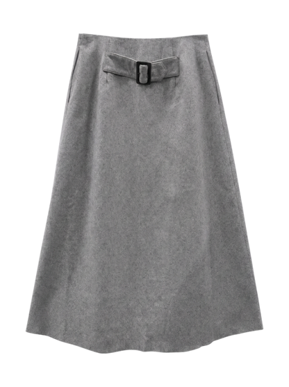 PrimaryNavyLabel:バックベルトフレアスカート