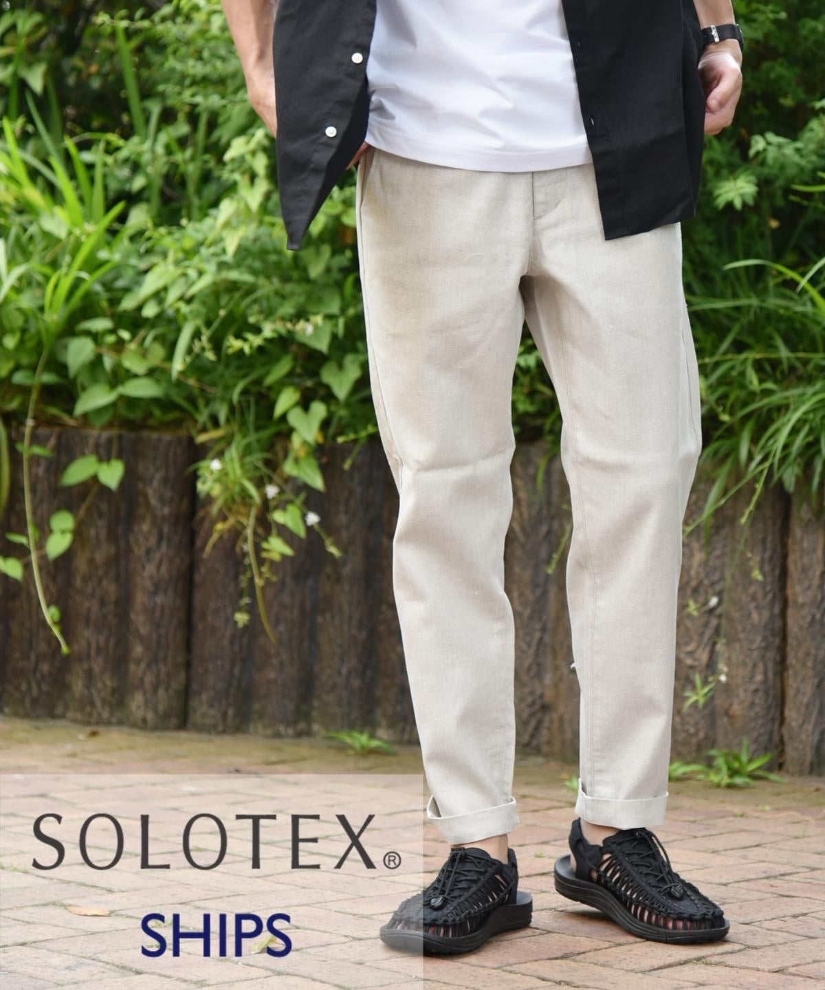 SHIPS: SOLOTEX(R) 日本製 サフィラン リネン ハイブリッド イージーパンツ