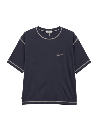 【WEB限定】SHIPS any: 〈接触冷感〉COTTON USA Cool touch ワンポイント ロゴ ステッチ デザイン Tシャツ